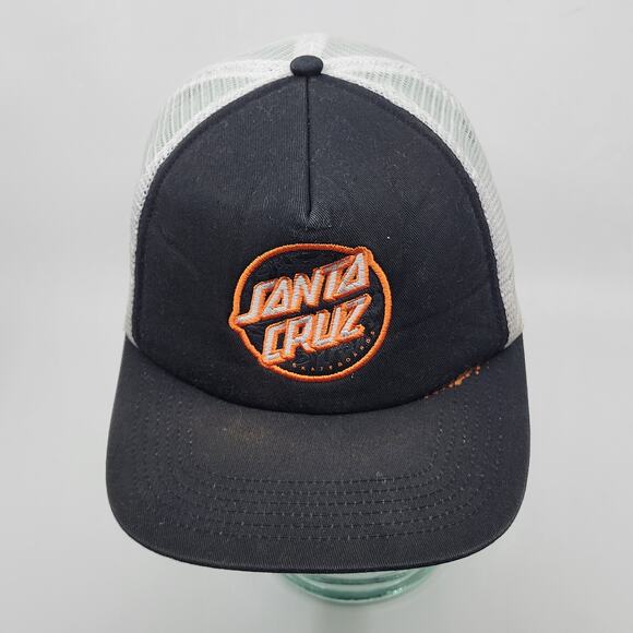 Santa Cruz   Trucker Snapback Hat Black Men's 5-Panel Skate Cap Mesh back - Picture 1 of 11
